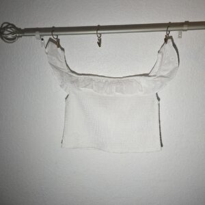 Wild Fable White Ruffled Crop Top